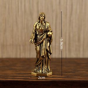 Estatua Religiosa Hecha a Mano - Virgen María en Latón Electrochapado para Decoración del Hogar - Product Image 3