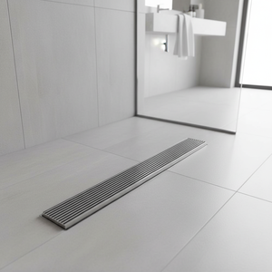 Watermark Black Drain de douche linéaire en acier inoxydable 304, anti-corrosion, avec insert pour carrelage, sortie <span class=keywords><strong>centrale</strong></span> de 50 mm, pour <span class=keywords><strong>baignoire</strong></span> - Product Image 1