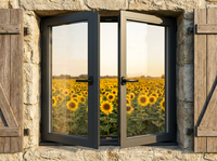 Ventanas Opuestas Abatibles de Aluminio Impermeables de Alta Calidad para Viviendas, Villas y Edificios de Estilo Europeo