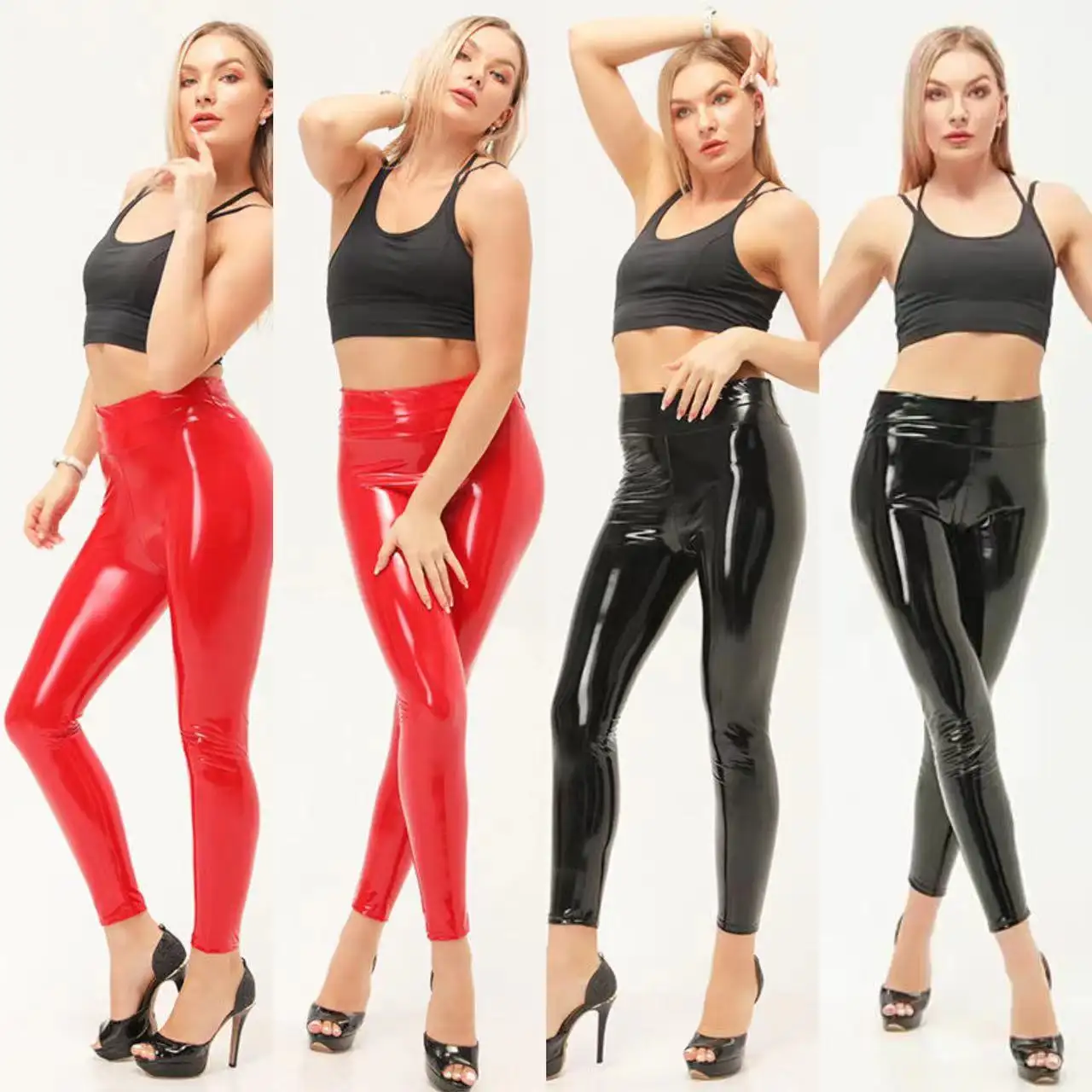 High Waisted Black Leggings Push Up For Women Sexy Tights Woman Legging Manufacturer Compression Leather Push Up Women'S Legging