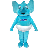 Costumes de mascotte d'éléphant bleu grandeur nature pour adultes - Conception personnalisée, promotion du Nouvel An, matériau en peluche pour la publicité en extérieur