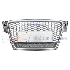 Parrilla Delantera RS4 para A4 B8 2008-2012, Rejilla Plateada Mejorada con Diseño de Panal para A4 B8 - Product Image 1
