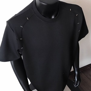 Camiseta de Manga Corta de Algodón Puro Estilo Americano para Hombre, Verano 2025, Nueva, Color Sólido, Sin Mangas, con Cuentas, Ecológica, Casual, Moderna - Product Image 1