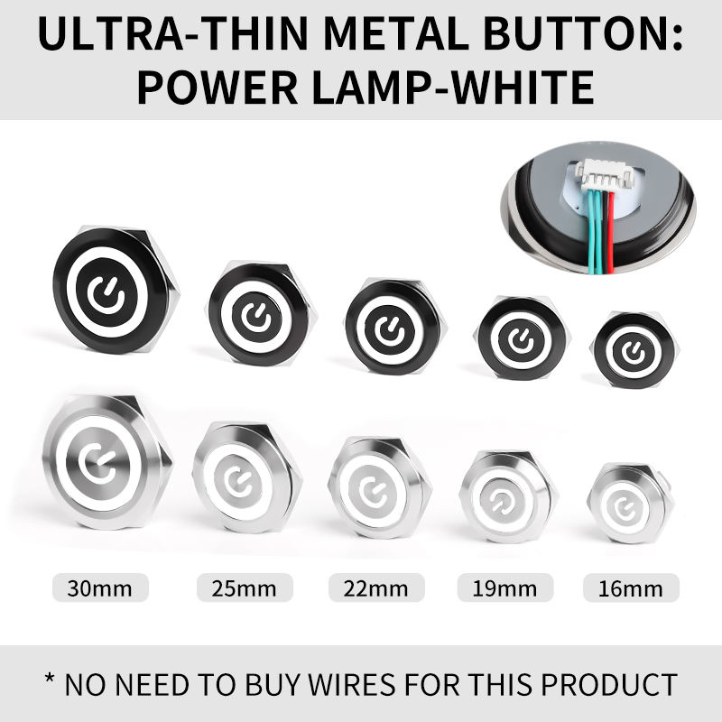 1個 25mm プッシュボタンスイッチ ワイヤー付き モーメンタリーリセット LEDライト付き フラットヘッド/ハイヘッド 6V 2  CNAOM新製品22mm超薄型メタルプッシュボタンスイッチフラットヘッドモーメンタリープッシュボタンLEDリング付き| Alibaba.com 25mm 12V 24V 220V リングLEDライト モーメンタリ/ラッチングプッシュボタンスイッチ(White,Locking,