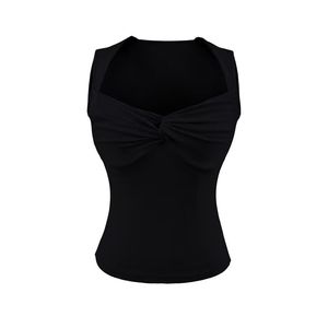 Blusa de Verano para Mujer, Corte Ajustado, Cuello en V, con Volantes, Transpirable, Tejida, Corta, Diseño Liso Teñido - Product Image 6