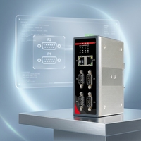 Equipo Industrial de Riel DIN, 1 Puerto RS232 485, Servidor/Cliente TCP, UDP, Doble Fuente de Alimentación, Transmisión Transparente, Modbus