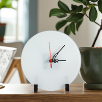 Cadre photo rond en verre de 20 cm, horloge suspendue, cadre photo en verre pour sublimation, BL-27
