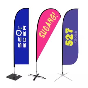 Drapeau à franges personnalisé ZHENGYANG avec logo, 2m-5m, bannière publicitaire, oriflamme, kit de drapeaux promotionnels, support, 100% polyester - Product Image 4