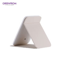 Miroir cosmétique de voyage pliable carré argenté avec logo personnalisé, miroir de maquillage portable de table avec lumière LED, loupe personnalisée
