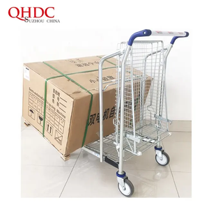 Nhiệm Vụ Nặng Nề Chống Gỉ Mạ Kẽm Kim Loại Giỏ Hàng Phẳng Kho Nền Tảng Có Thể Gập Lại Xe Đẩy Với PU Bánh Xe Cho Mua Sắm Sử Dụng - Product Image 5