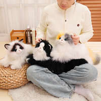 Peluche réaliste chat Ragdoll 50cm en coton PP, chat en peluche réaliste et moelleux, noir, blanc, calico, cadeau doux, vente en gros, personnalisé, OEM, pour enfants