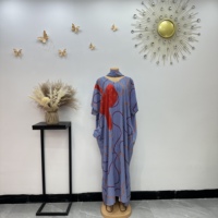 Jupe longue africaine Kafotan pour femmes avec imprimé lignes abstraites, style abaya ample et longue, accompagnée d'un foulard, robe africaine grande taille