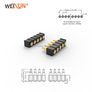 厂家直销2毫米节距单排平底5针弹簧针连接器弹簧针顶针充电针端子头 - Product Image 6