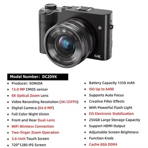 Nhà Máy Giá 64mp máy ảnh kỹ thuật số với 8X Zoom Quang 5K video ghi âm Wifi máy ảnh chuyên nghiệp - Product Image 6