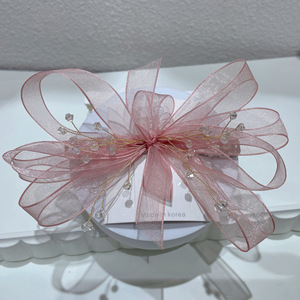 Vente en gros de pinces à cheveux en maille pour filles, nœuds en ruban de tulle, nœuds élégants de style Mori Girl pour femmes, accessoires pour cheveux - Product Image 6