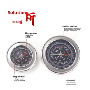 Boussole chinoise en acier inoxydable de 60 mm, pointeur directionnel <span class=keywords><strong>anglais</strong></span>, équipement de plein air, fournitures pédagogiques, vente directe d'usine, cadeau - Product Image 2