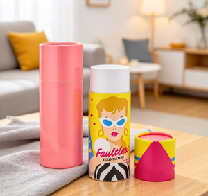 Full Color Printed Eco-Friendly High-End Cylindrical Paper Tube Top Bottom Lid <b>Rolled</b> Structure Thick Kraft Paper Recyclable - Product Image 3