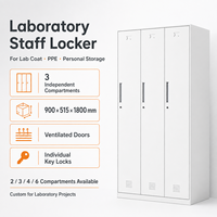 Casier de personnel de laboratoire sur mesure en acier thermolaqué avec portes ventilées et serrures à clé individuelles pour vestiaires