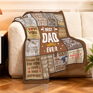 Manta personalizada para el mejor papá, estilo clásico con estampado vintage, regalo para el Día del Padre - Product Image 3