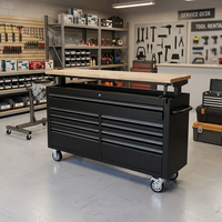 Armoire à outils personnalisée de 61 pouces en acier inoxydable au design moderne établi antirouille avec rangement pour mécanicien d'atelier de réparation automobile