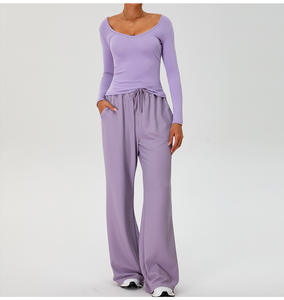 New Lightweight Breathable Plus Size Women's High Quality Sportswear V Neck Slim Fit Casual <b>Long</b> <b>Sleeve</b> Quick Dry Four-Way - Product Image 6