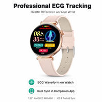 Montre connectée ECG avec écran AMOLED, moniteur de fréquence cardiaque, de pression artérielle, d'oxygène sanguin, appels Bluetooth, suivi d'activité physique, logo personnalisé OEM