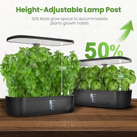 Kit de germination des plantes à hauteur réglable 12 gousses hydroponique planteur intelligent système de culture hydroponique jardin d'intérieur