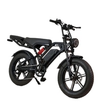 Vélo électrique à pneus larges de 20 pouces, amortisseur hydraulique avant, amortisseur à ressort arrière, double siège, pour les sorties de loisirs