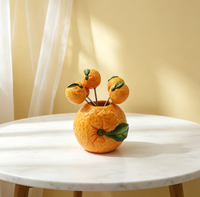 Schattige oranjevormige keramische voorraadpot met deksel, handgeschilderd fruitdesign, suikerpot, snoepcontainer voor aanrechtblad in de keuken