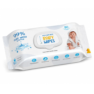 Lingettes pour bébé en marque privée, antibactériennes, écologiques, extra douces, emballées individuellement, OEM ODM en vrac - Product Image 1