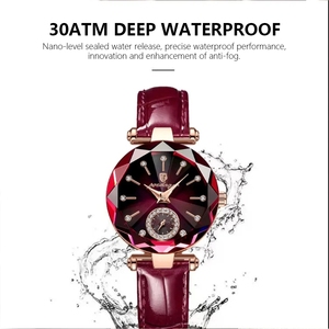 POEDAGAR 719 vendita calda orologio da <span class=keywords><strong>donna</strong></span> al quarzo cinturino in pelle con quadrante stellato di lusso <span class=keywords><strong>orologi</strong></span> da polso da <span class=keywords><strong>donna</strong></span> alla <span class=keywords><strong>moda</strong></span> - Product Image 5