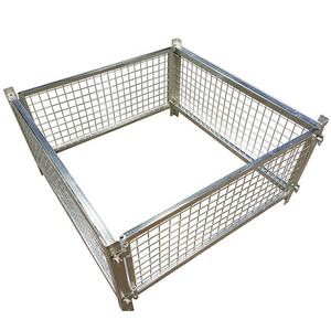 Katlanır istifleme depo depolama özelleştirilmiş metalik toz kaplama dayanıklı çelik tel kafes ahşap palet ile - Product Image 3