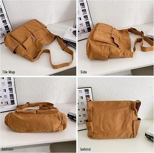 Custom Crossbody <b>Bag</b> for Men <b>Large</b> Capacity <b>Canvas</b> Shoulder <b>Bags</b> Solid Leisure Women's Messenger <b>Bag</b> Travel Tote <b>Bag</b> with logo - Product Image 3