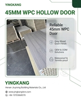 Porte intérieure WPC personnalisée Yingkang, hauteur 2400 mm disponible, double battant, panneau mère-enfant, design à persiennes en verre, fabrication