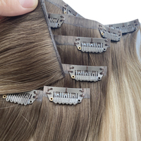 2025 Clip en PU sans couture dans l'extension Double dessiné 16 pouces-24 pouces Cuticule Remy Hair