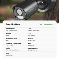 Cámara CCTV de red de seguridad IP de 5MP con micrófono de Audio, función de alarma inteligente de sonido bidireccional, Protocolo NetIP, 1 unidad