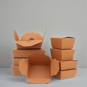 Embalaje de entrega de alimentos Caja de ensalada de papel Kraft de grado alimenticio personalizado Cajas de embalaje para llevar - Product Image 1