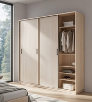 Armoire coulissante personnalisable pour la maison, l'hôtel, la villa et la chambre à coucher Armoire à vêtements extensible en bois