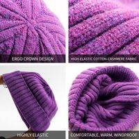 Bonnet tricoté unisexe personnalisé avec logo brodé, chaud pour l'hiver, bord côtelé extensible, vente en gros OEM