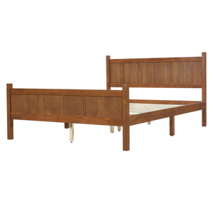 Cama Ajustable Queen Size con Cabecera y Piecera, Tapicería de Terciopelo Moderna, Acabado con Aspecto de Madera, Ideal para Apartamentos - Product Image 2