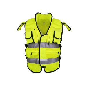 High Vis Reflective ANSI Class 1 Sicherheits gitter weste fluor zierend gelb Premium Design Schulter Falls chutz LED Rot Blau - Product Image 1