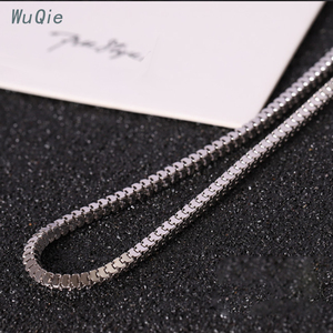 Wuqie Bán Hot 2.4 Mét Chiều Rộng 925 Sterling <span class=keywords><strong>Silver</strong></span> Mềm Vuông Rắn Chain Đối Với Pendant Necklace Trang Sức - Product Image 4