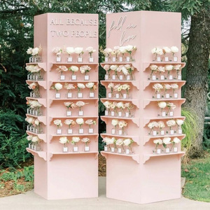 Mur à <span class=keywords><strong>Champagne</strong></span> Personnalisé et Moderne, avec Boîte à Fleurs en Verre, Support pour Événements, Idéal Mariage ou Fête d'Anniversaire - Product Image 6