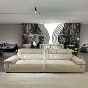 Luxury Genuine Leather <strong>Sofa</strong> Minimalist Design Modern Leather <strong>Sofa</strong> for Apartment Hotel Solid <strong>Wood</strong> <strong>Frame</strong> - Product Image 1