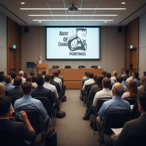 T-shirt blanc unisexe promotionnel Agent Of Change Pointing - Product Image 3