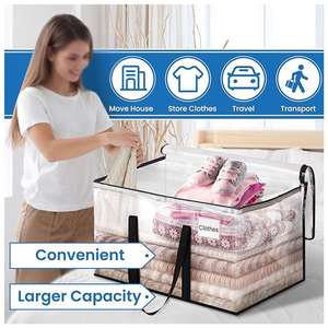 Customized Large Packing <b>Boxs</b> <b>Moving</b> Essential Supplies <b>Box</b> Storage Totes Heavy Duty Clear <b>Moving</b> Bags with Reinforced Handle - Product Image 5