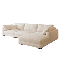 Nordisches Modernes Luxus-Sofa-Set aus Weißem Leinen, 2-3-Sitzer Quadratisches Modulares Waschbares Umweltfreundliches Apartment-Sofa