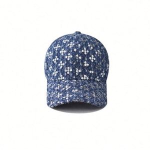 Bsci Manufacture Custom 6 Panel Sequin Puff Printing Sporty Formal Common Denim Baseball Caps Wholesale Dad <b>Hat</b> - Product Image 5