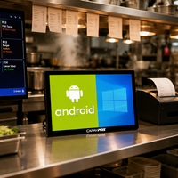 Système de point de vente direct du fabricant, écran de cuisine KDS 21,5 27 pouces, écran tactile étanche et résistant à l'huile, Android Windows VESA