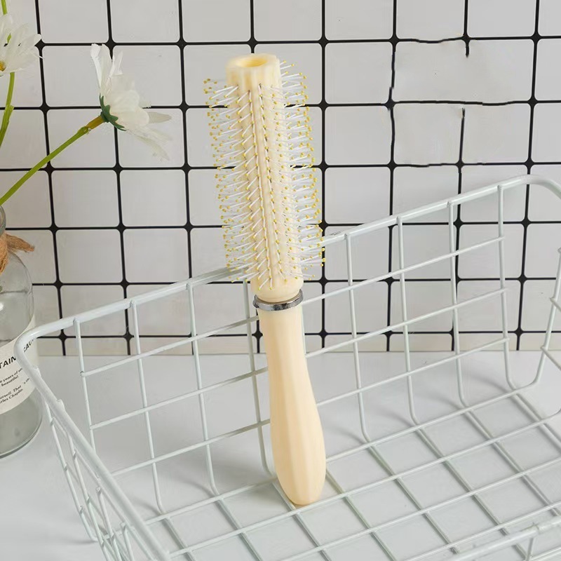 Jaune crème [Peigne à friser avec manche en forme de diamant]